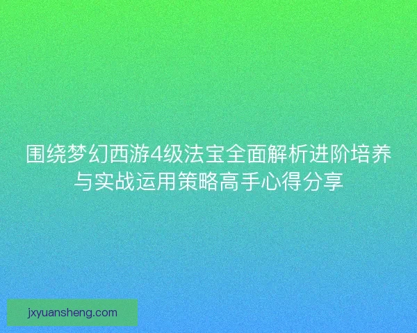围绕梦幻西游4级法宝全面解析进阶培养与实战运用策略高手心得分享