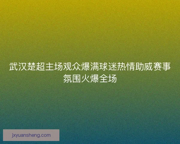武汉楚超主场观众爆满球迷热情助威赛事氛围火爆全场
